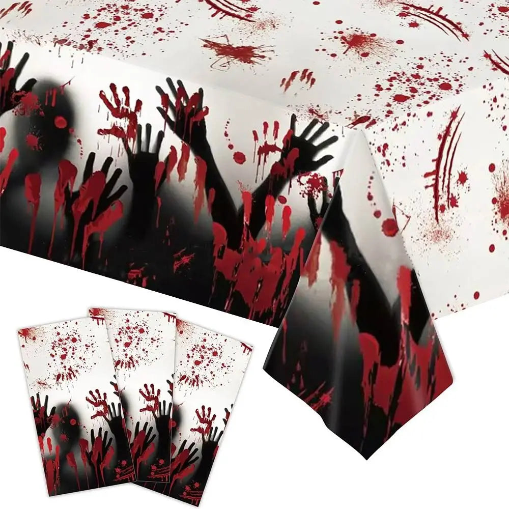 Halloween Disposable Tablecloth – Bronzing Pumpkin & Ghost Cover