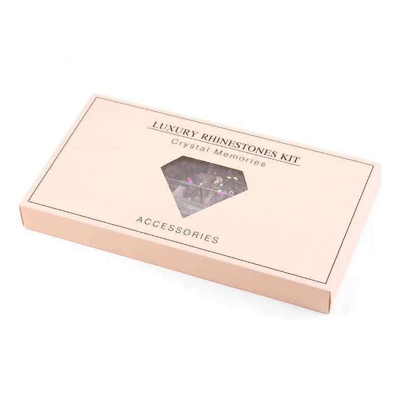 480pcs Nail Rhinestone Set – 21 Grid Mixed Diamond Gems