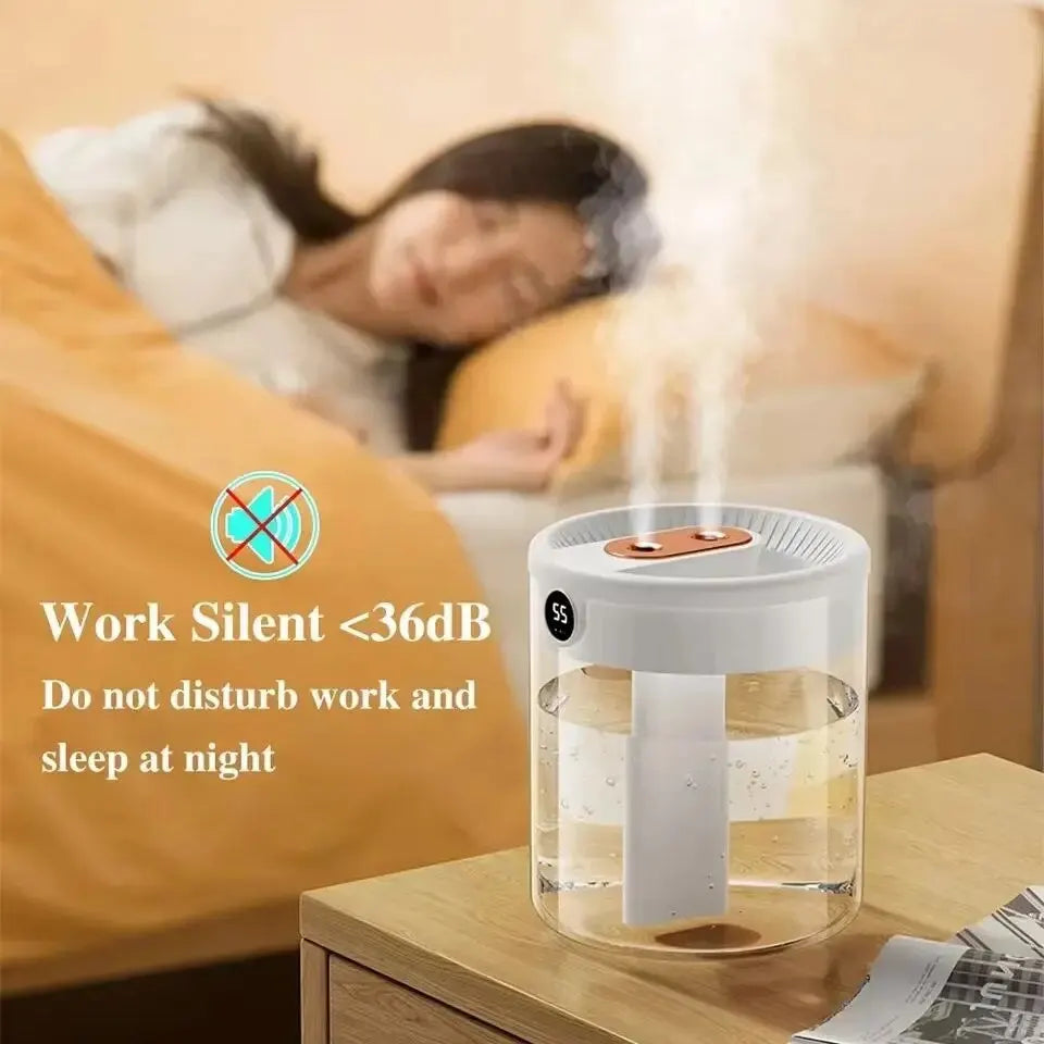 2L USB Dual Mist Humidifier – Ultra-Quiet Touch Control