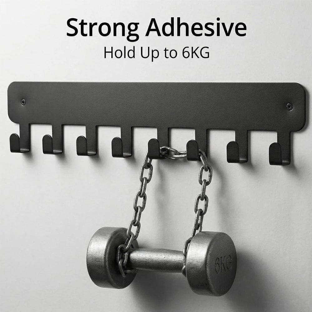 Metal Wall Key Holder & Multi-Hook Rack for Entryway