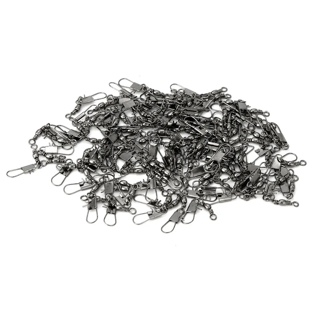 100-Pack Fishing Swivel Snap Connector Rings – Alloy Pin