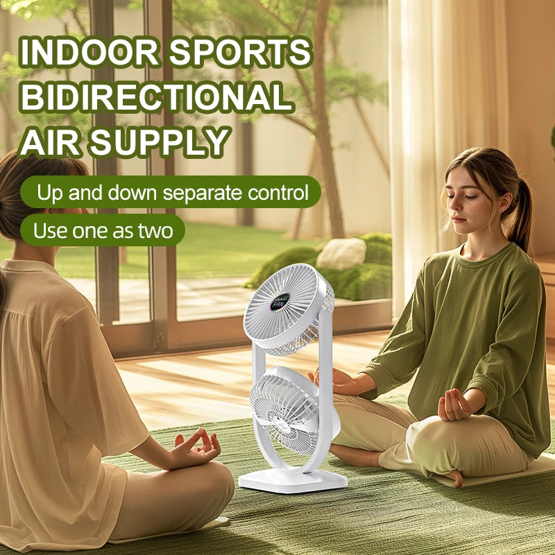 VIBE S30 Dual-Head USB Rechargeable Desktop Fan – 3000mAh