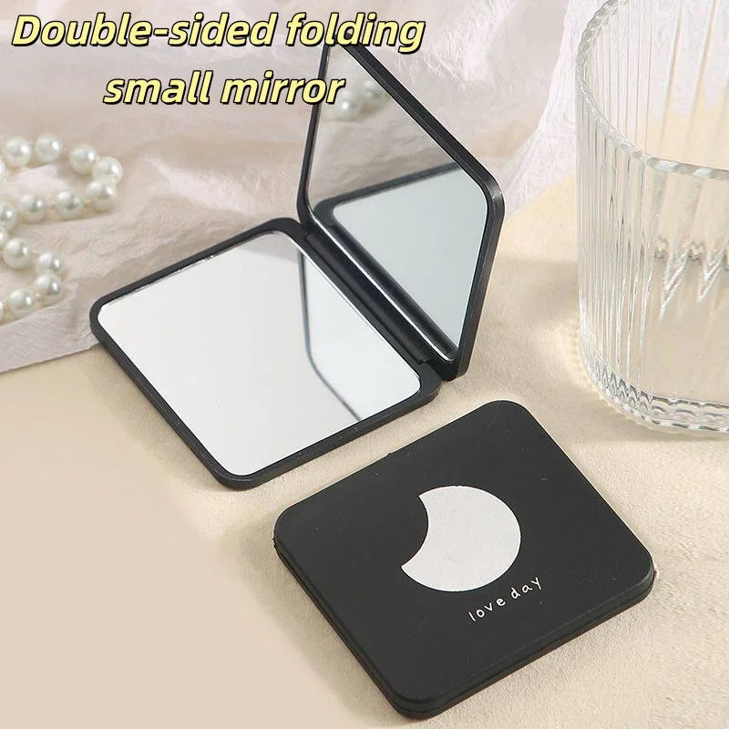 Foldable Pocket Makeup Mirror Cute Cartoon Design for Travel