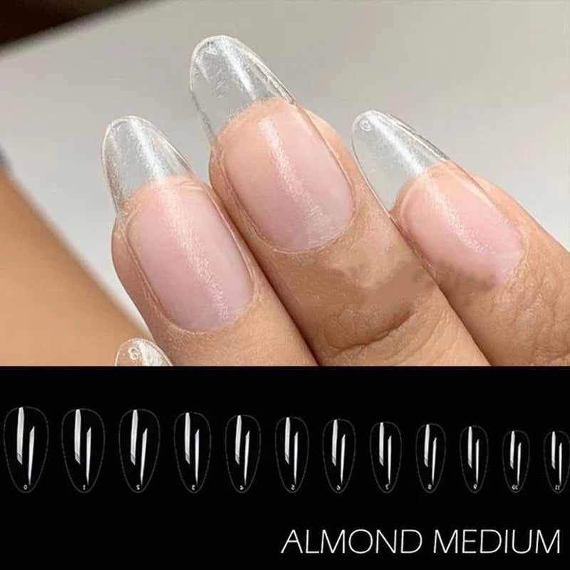 240pcs Clear False Nail Tips – Stiletto Coffin Full Cover Set