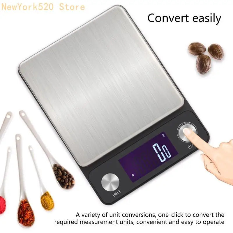 Kitchen Scale Stainless Steel 5000g / 0.1g – 9 Unit Modes