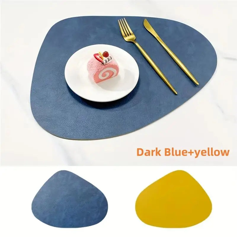 Waterproof Faux Leather Placemats & Coasters Set of 4