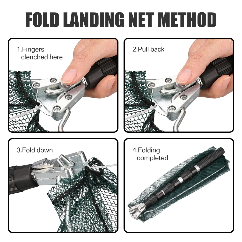 130CM Telescopic Fishing Landing Net – Saltwater & Freshwater