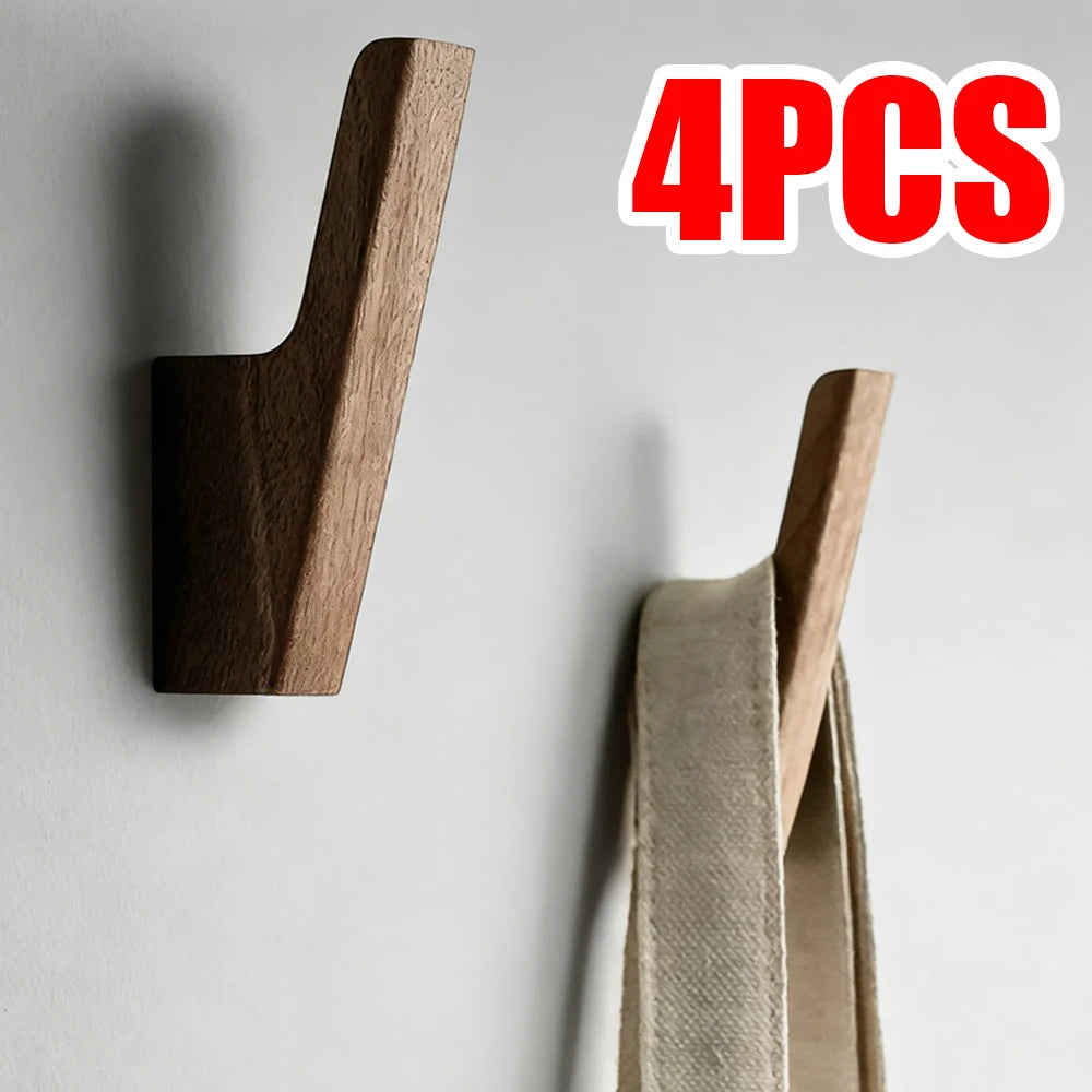 L-Shape Wood Wall Hook – Coat Hat Key Entryway Hanger
