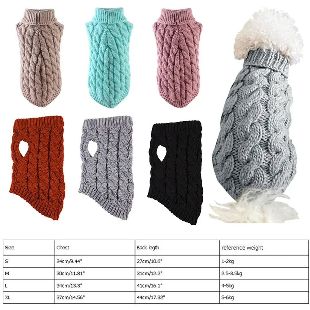 Knitted Dog Sweater – Warm Winter Clothes for Small Dogs