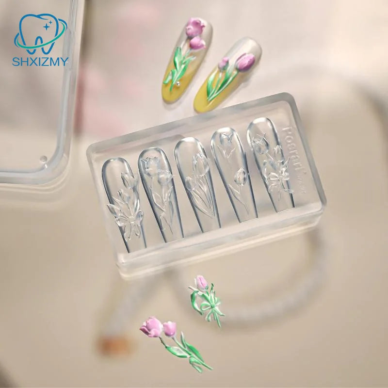 3D Silicone Nail Art Molds – Bowknot Flowers & Butterflies