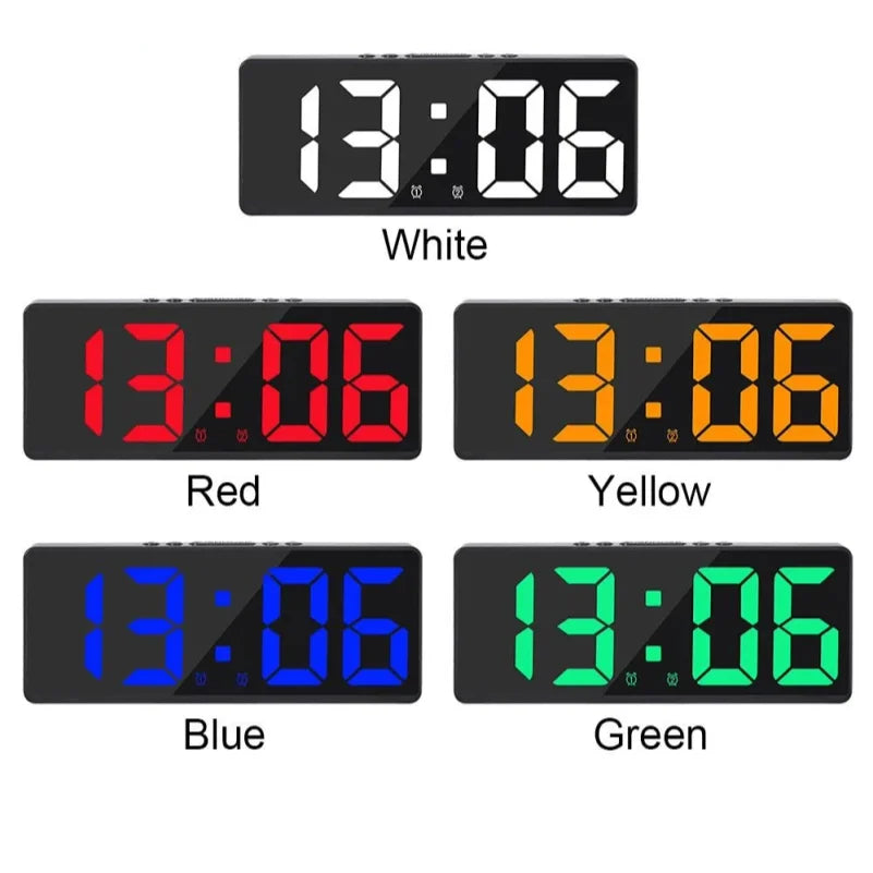 LED Alarm Clock – Color Nightlight, Temperature & Calendar