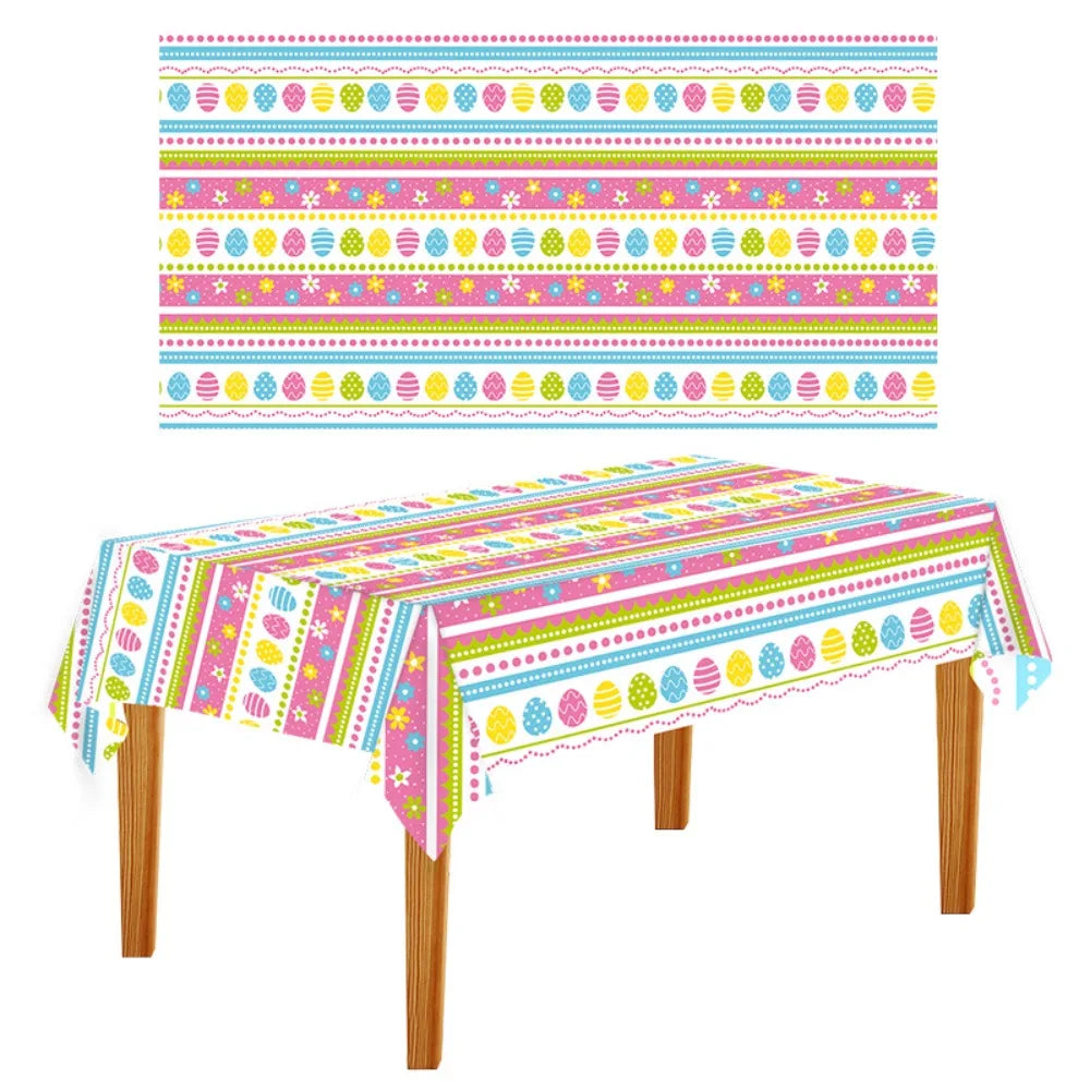 Easter Rabbit Bronzing Tablecloth 137x274cm Disposable Cover