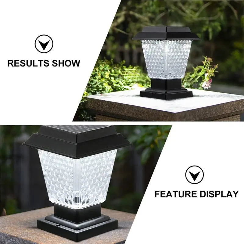 Solar LED Post Column Light – Waterproof Outdoor Garden Lamp