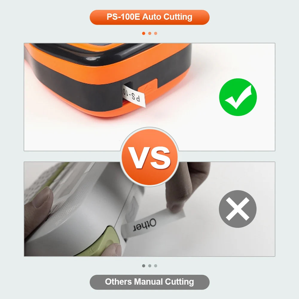 Labelwell PS100E Portable Label Maker – Auto Cut, TZe Compatible