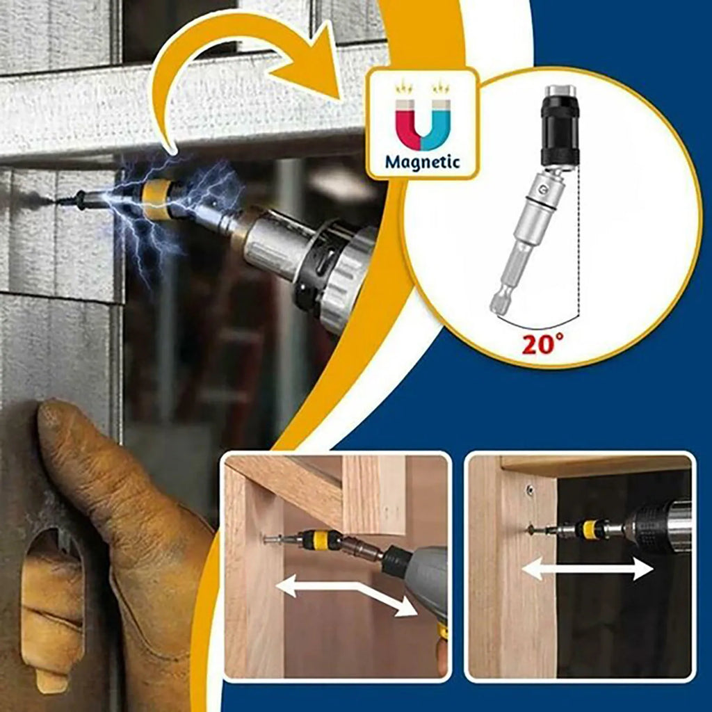 Right Angle Magnetic Bit Holder 6.35mm Quick-Release Adapter