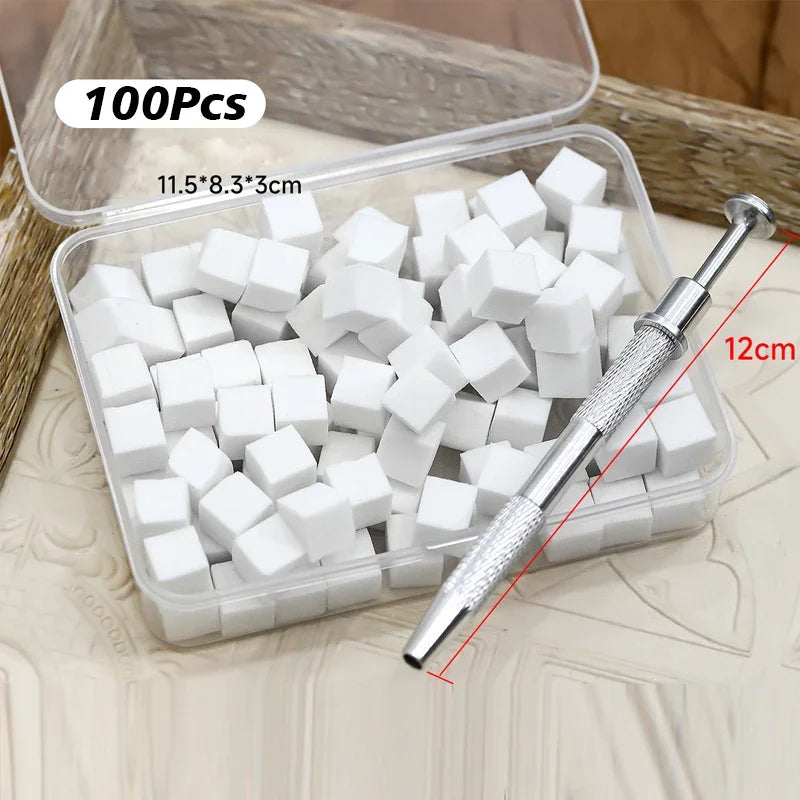 50/100Pcs Square Nail Art Sponge Set – Gradient Blending