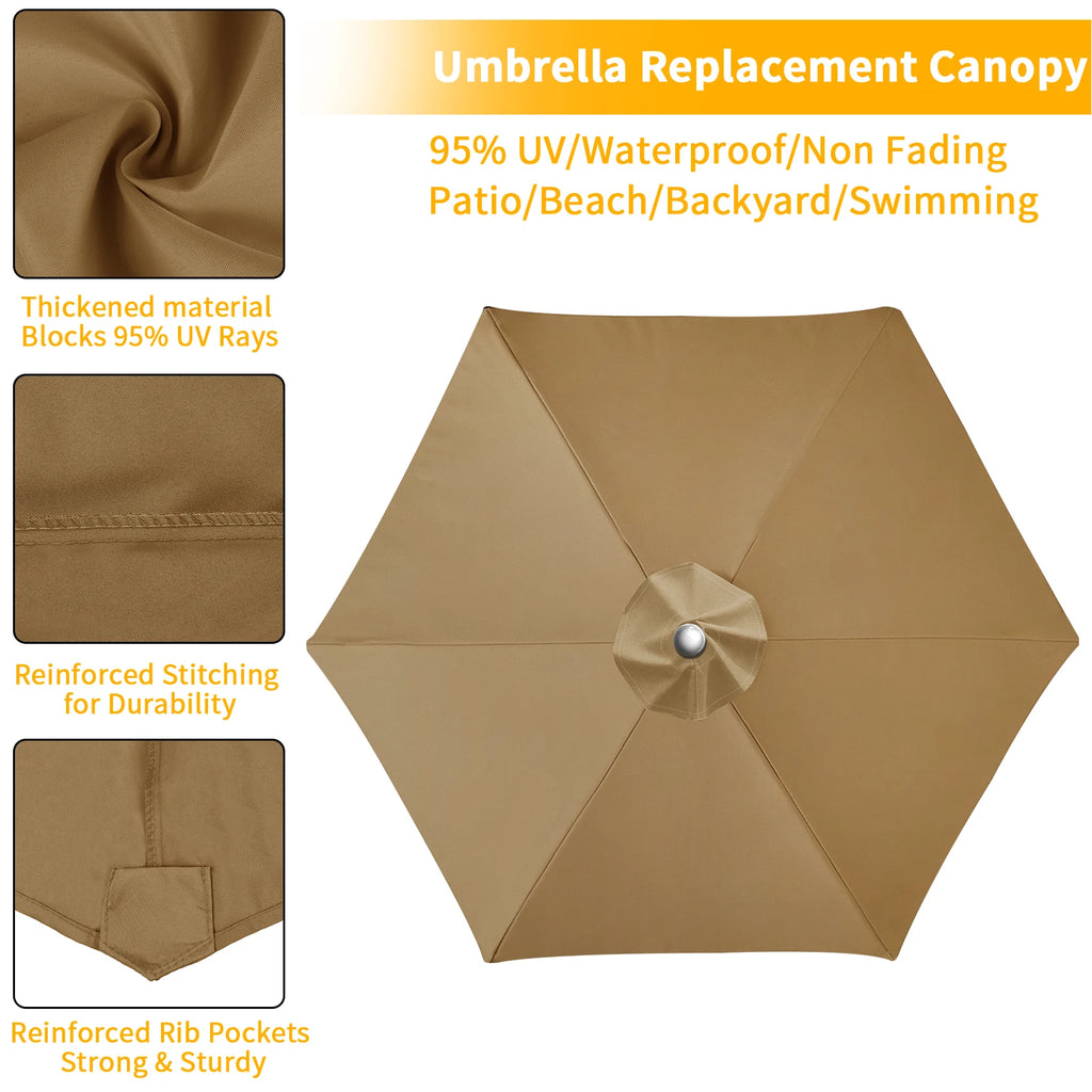 UV & Water Resistant Patio Umbrella Replacement Canopy Cover