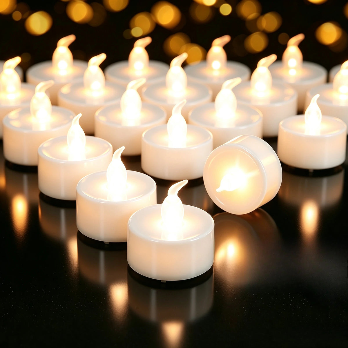 Flameless LED Tea Light Candles – Flickering Battery Operated