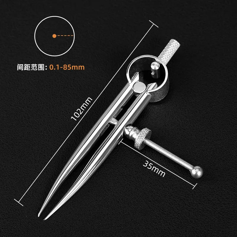 Stainless Steel Adjustable Leather Spacing Gauge & Wing Crimper