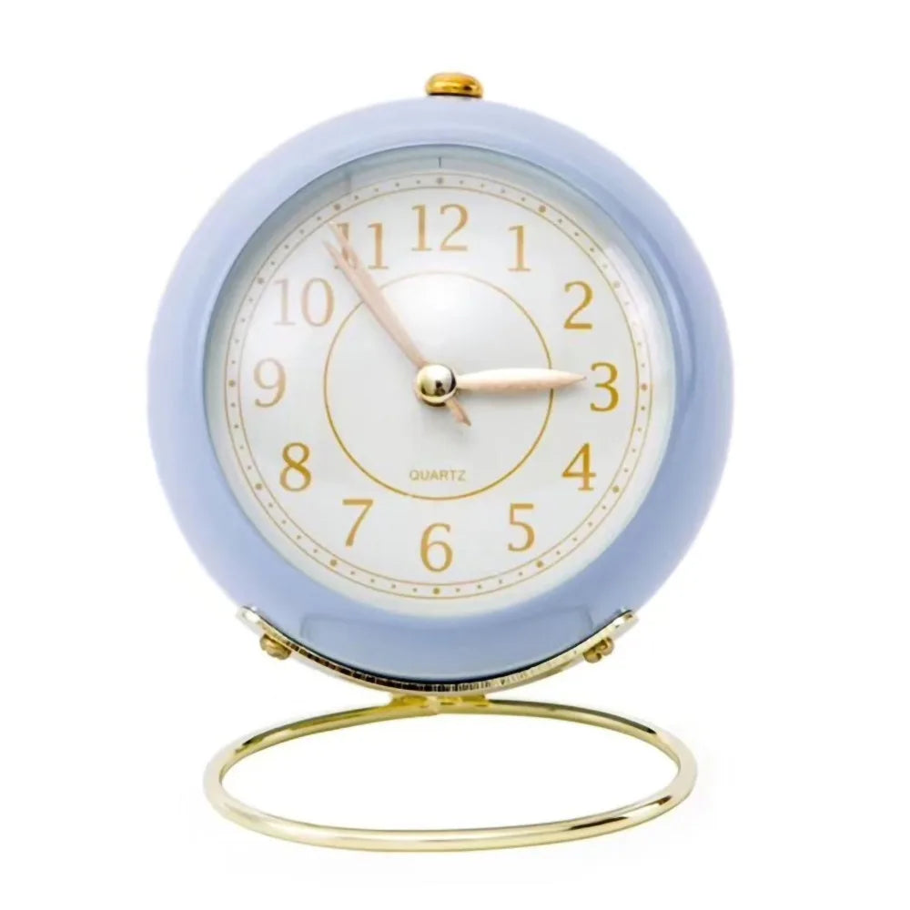 Classic Round Quartz Alarm Clock – Silent Bedside Clock