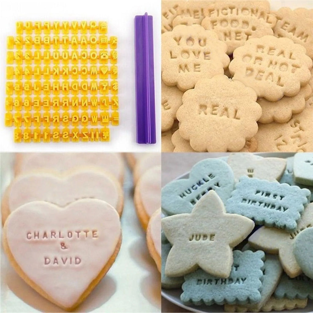Alphabet Fondant Stamp Set – Food-Grade Letter & Number Mold