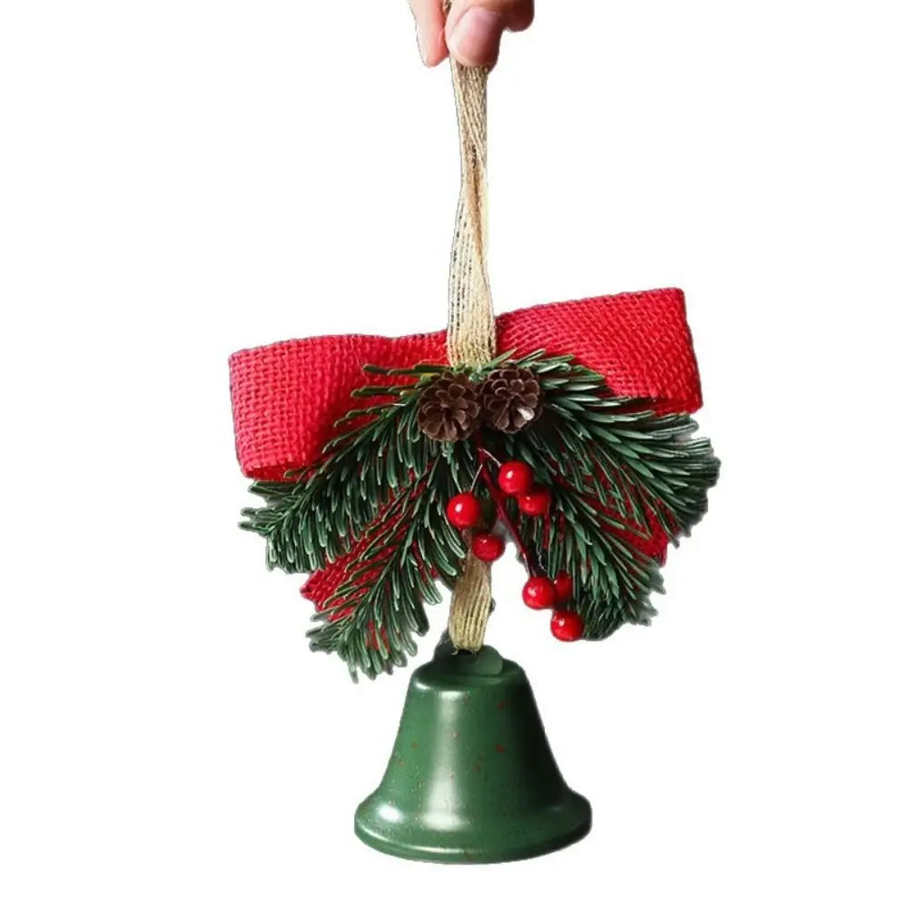 Metal Christmas Bell Pendant – Jingle Bowknot Holiday Decor