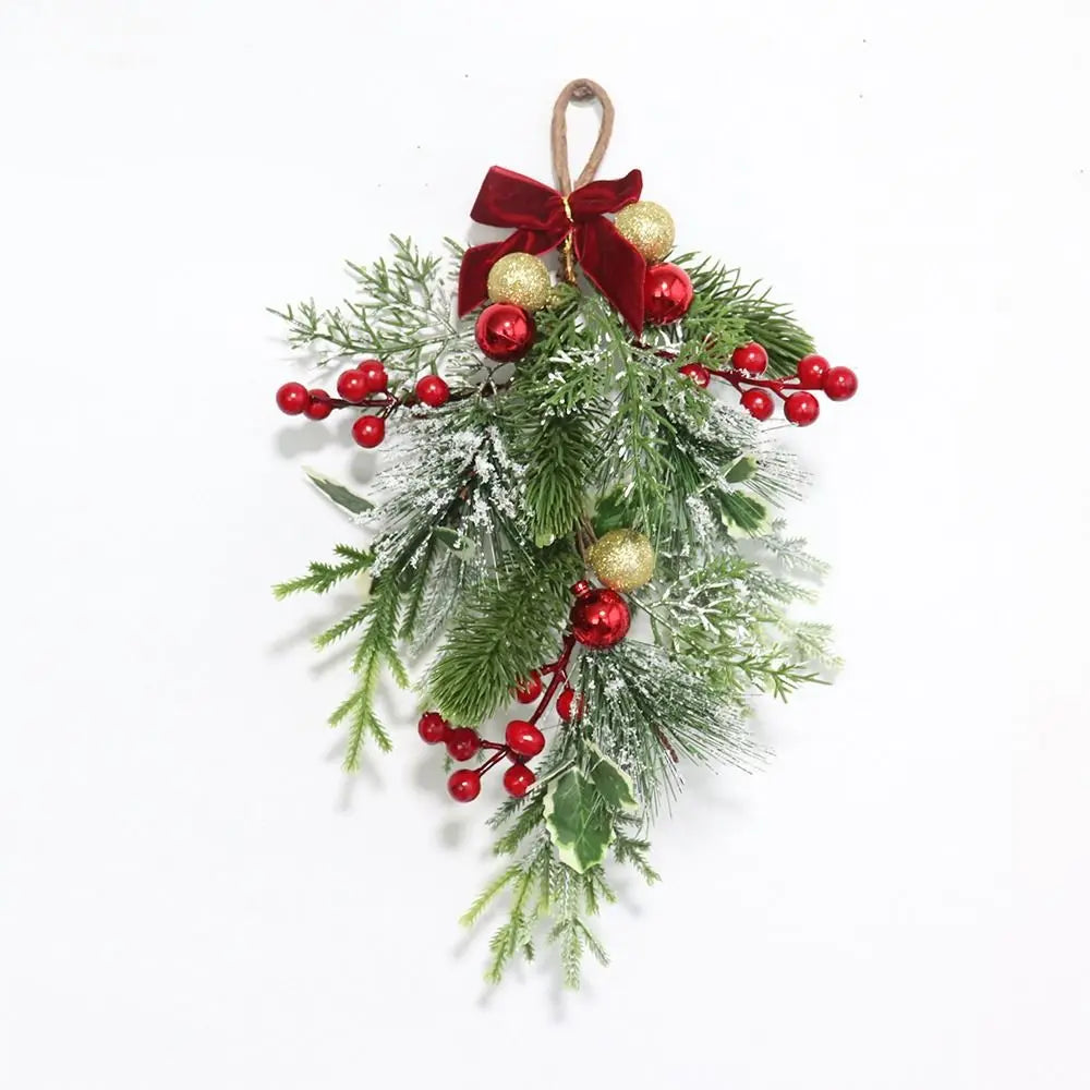 65cm Artificial Christmas Pine Garland – Red Berries & Holly