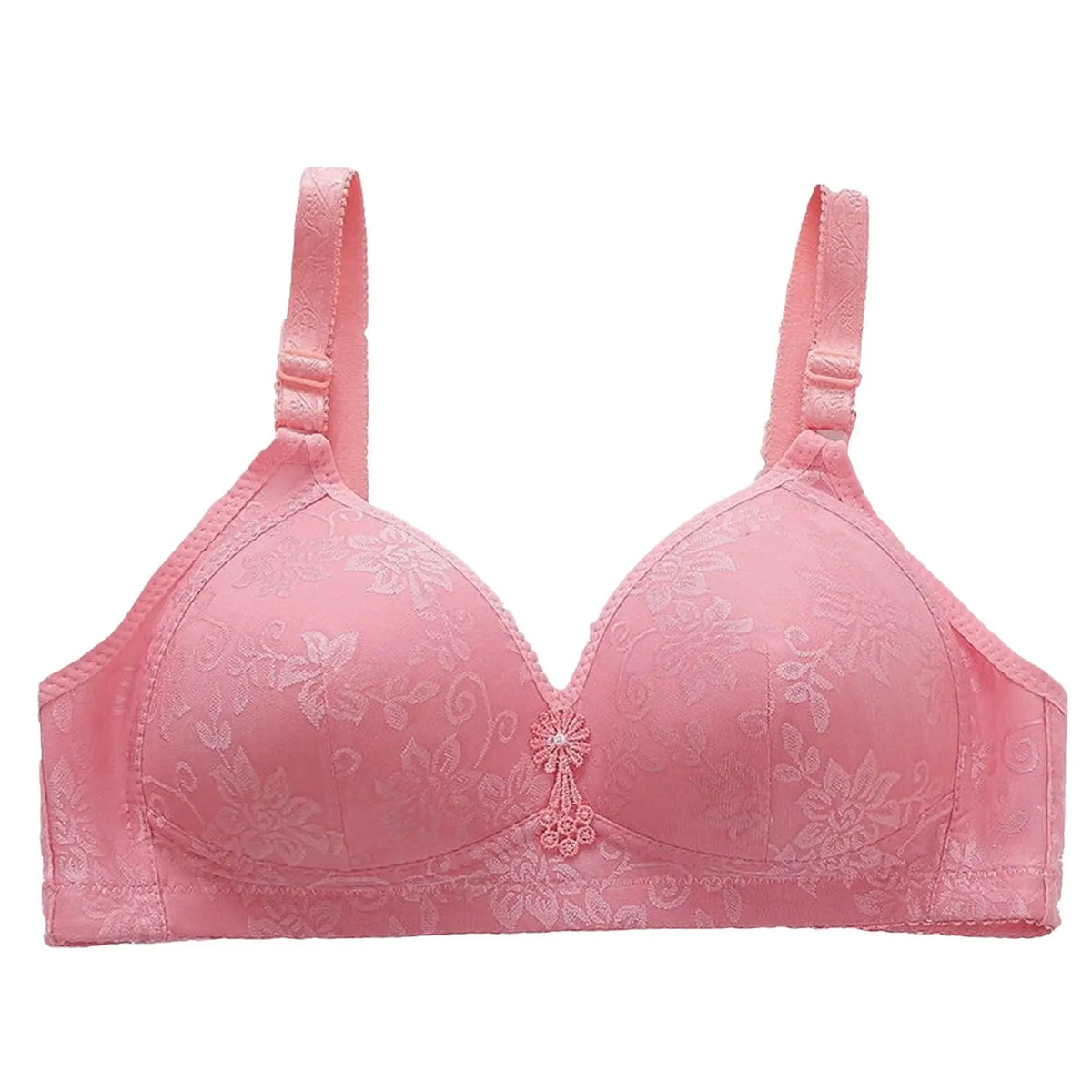 Women's Wire-Free Gathering Bra – Breathable Seamless Half Cup
