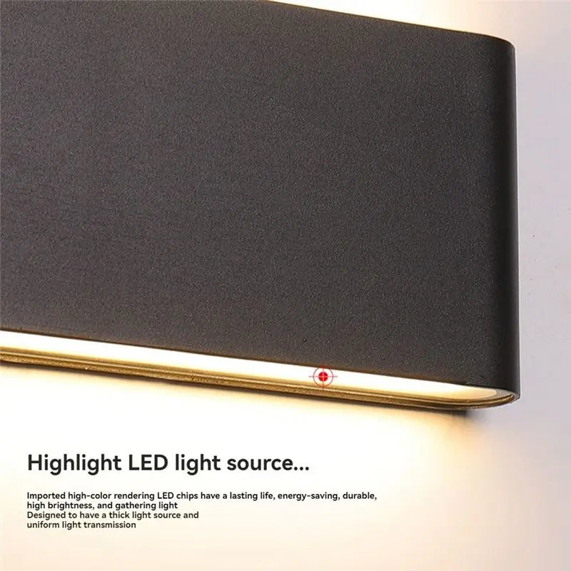 LED Wall Sconce Indoor Outdoor Black Large – Modern Wall Light