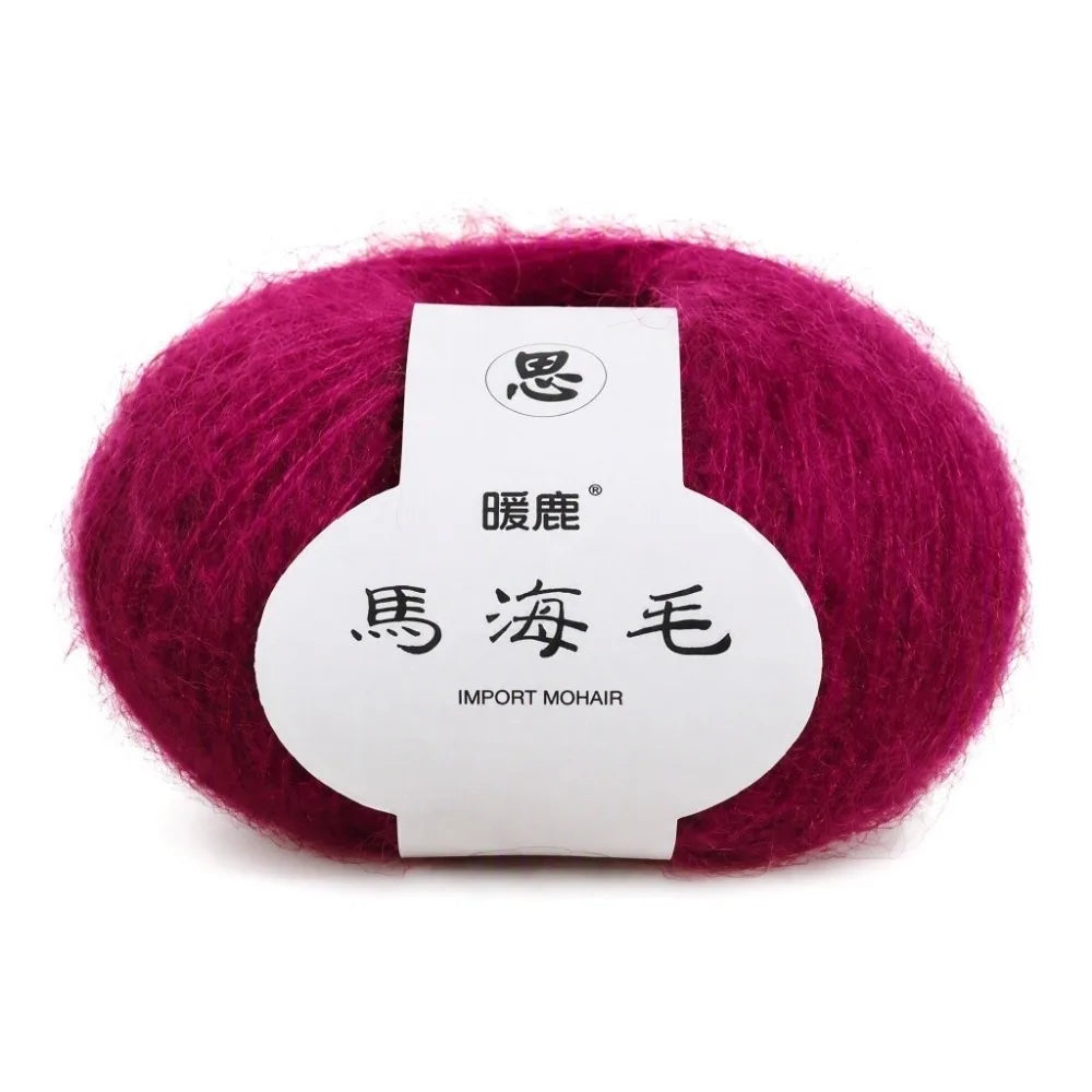 Soft Mohair Wool Blend Yarn Rose Red – Knitting & Crochet