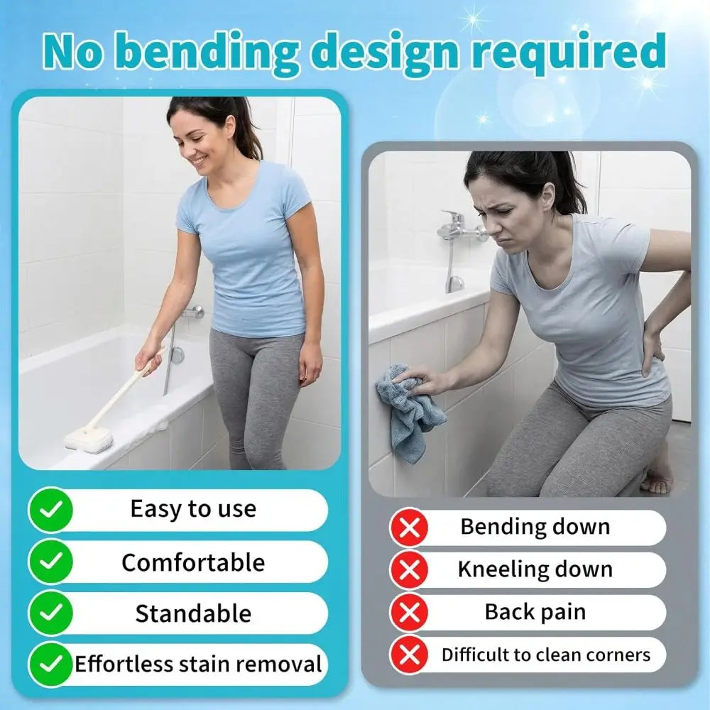 Long Handle Tub & Tile Scrubber Brush – No-Scratch Cleaner