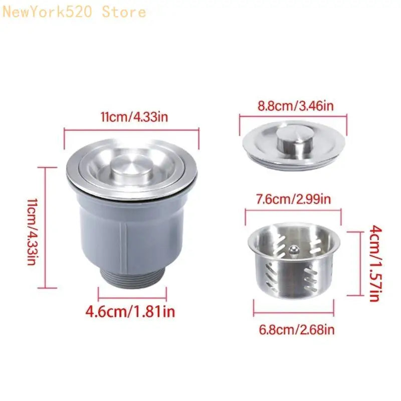 Stainless Steel Sink Drain Set – Basket Strainer & Stopper