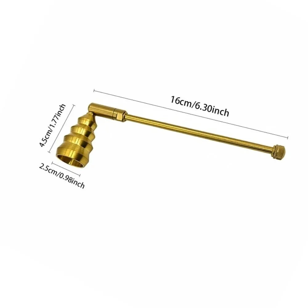 Bell-Shaped Gold Metal Candle Snuffer – Long Handle Elegant