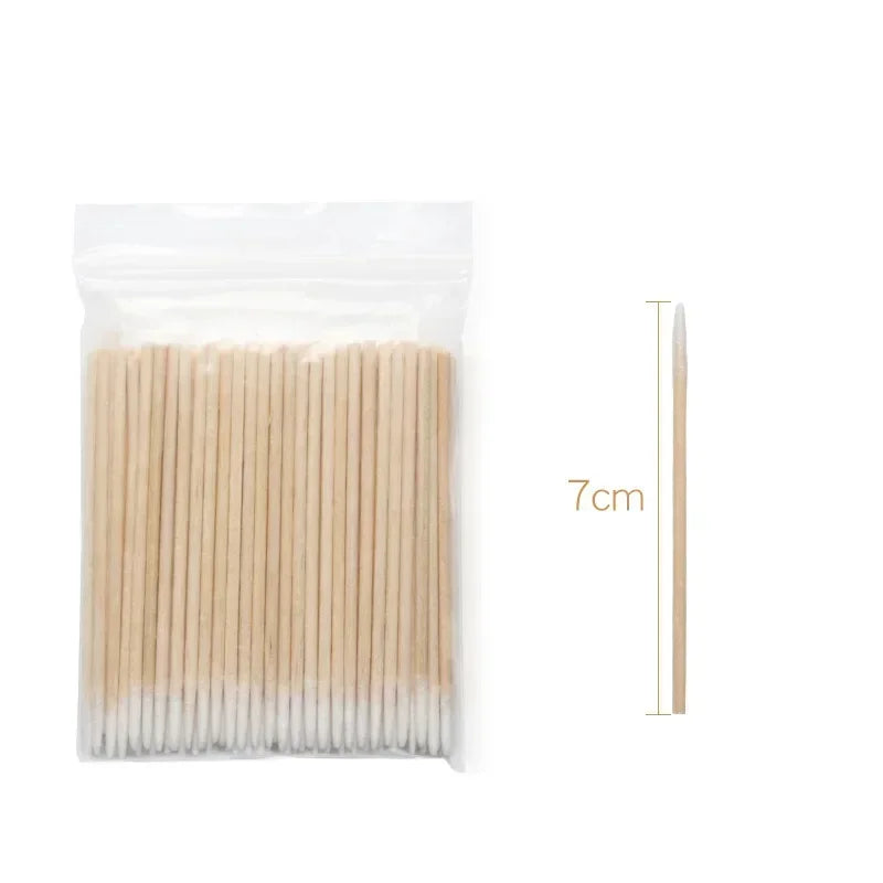 Wooden Cotton Swab Nail Art Corrector Sticks 100–500 Pcs