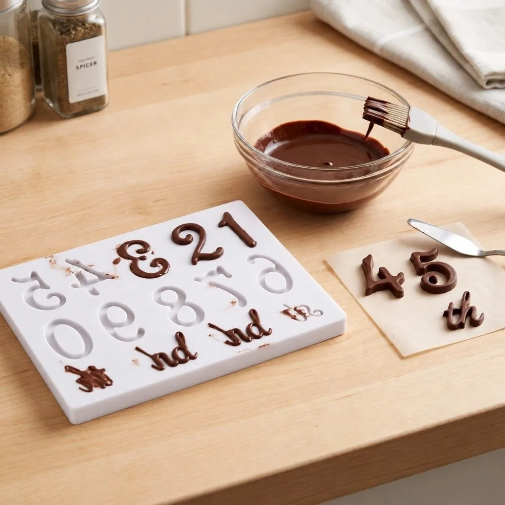 Silicone Number & Letter Fondant Mold for Cake Decorating