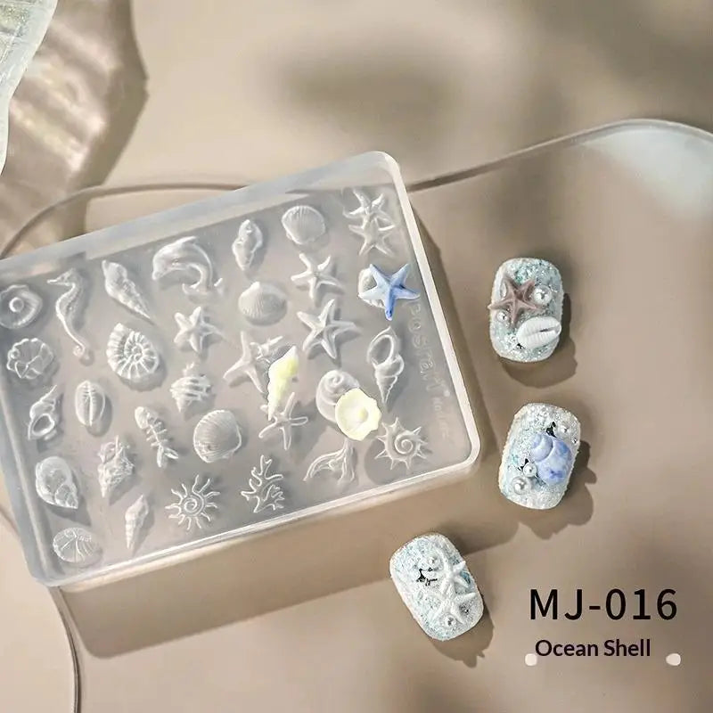 3D Silicone Nail Art Mold – Bow, Rose & Crystal DIY