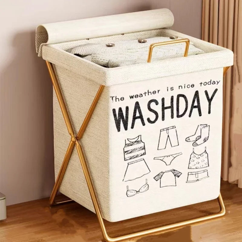 VIBE Foldable Large Laundry Basket with Handles | Space-Saving