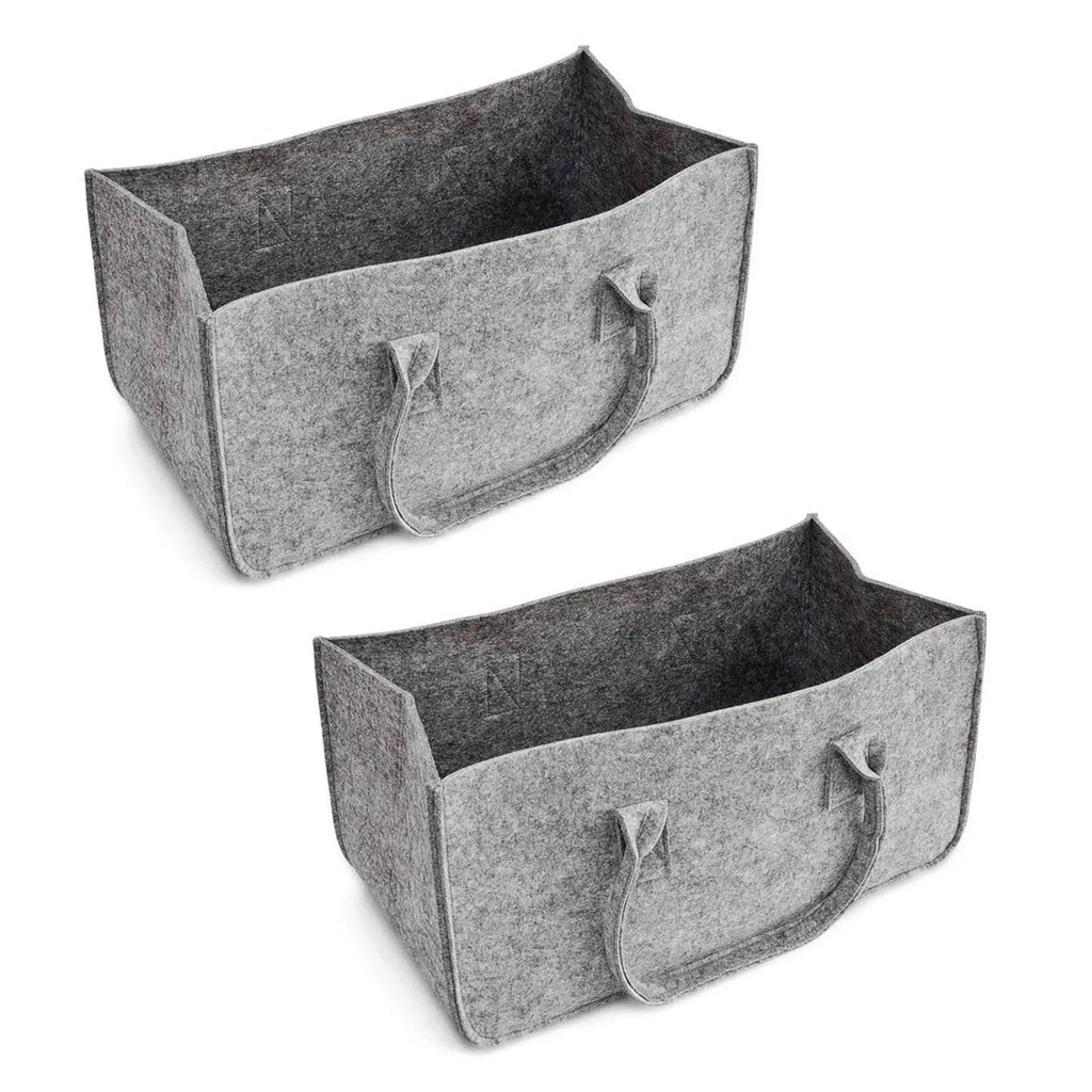 VIBE Gray Felt Tote Bag – Large Capacity Shopping & Storage