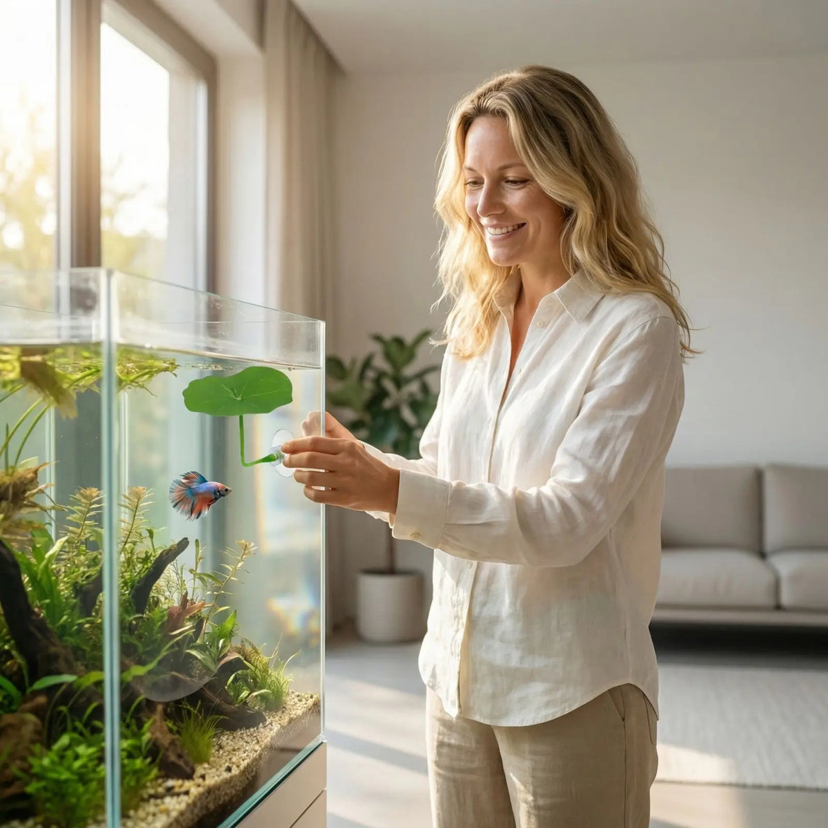 Betta Fish Leaf Hammock Silicone Rest Bed – Aquarium Decor