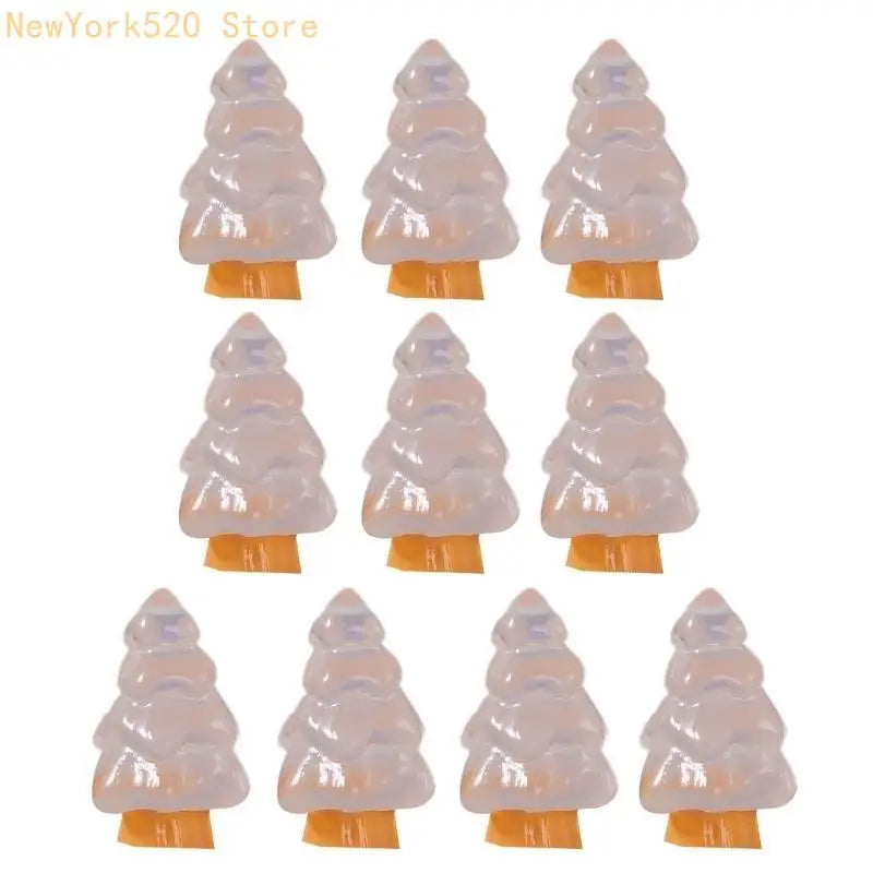 10 Pcs Luminous Christmas Tree Resin Charms for Jewelry Making