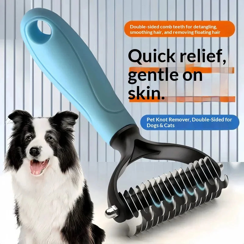 Pet Dematting Comb – Double-Sided Dog & Cat Grooming Brush