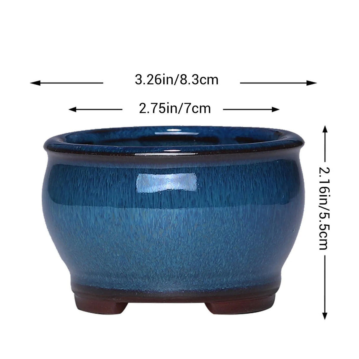 Ceramic Succulent Pot with Drainage Hole | Glazed Planter