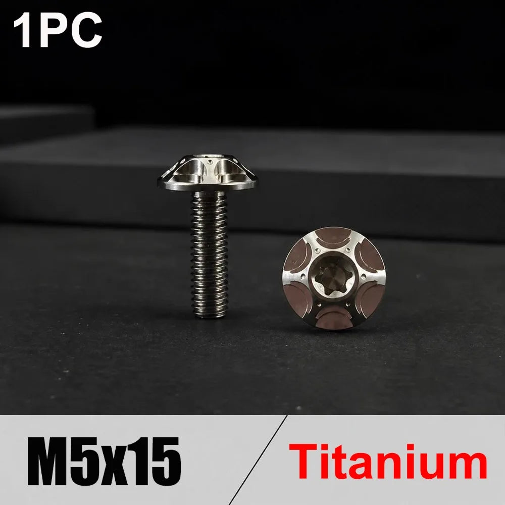 Titanium Alloy M5/M6 Hex-Lobe Decorative Bolts | Multi-Color