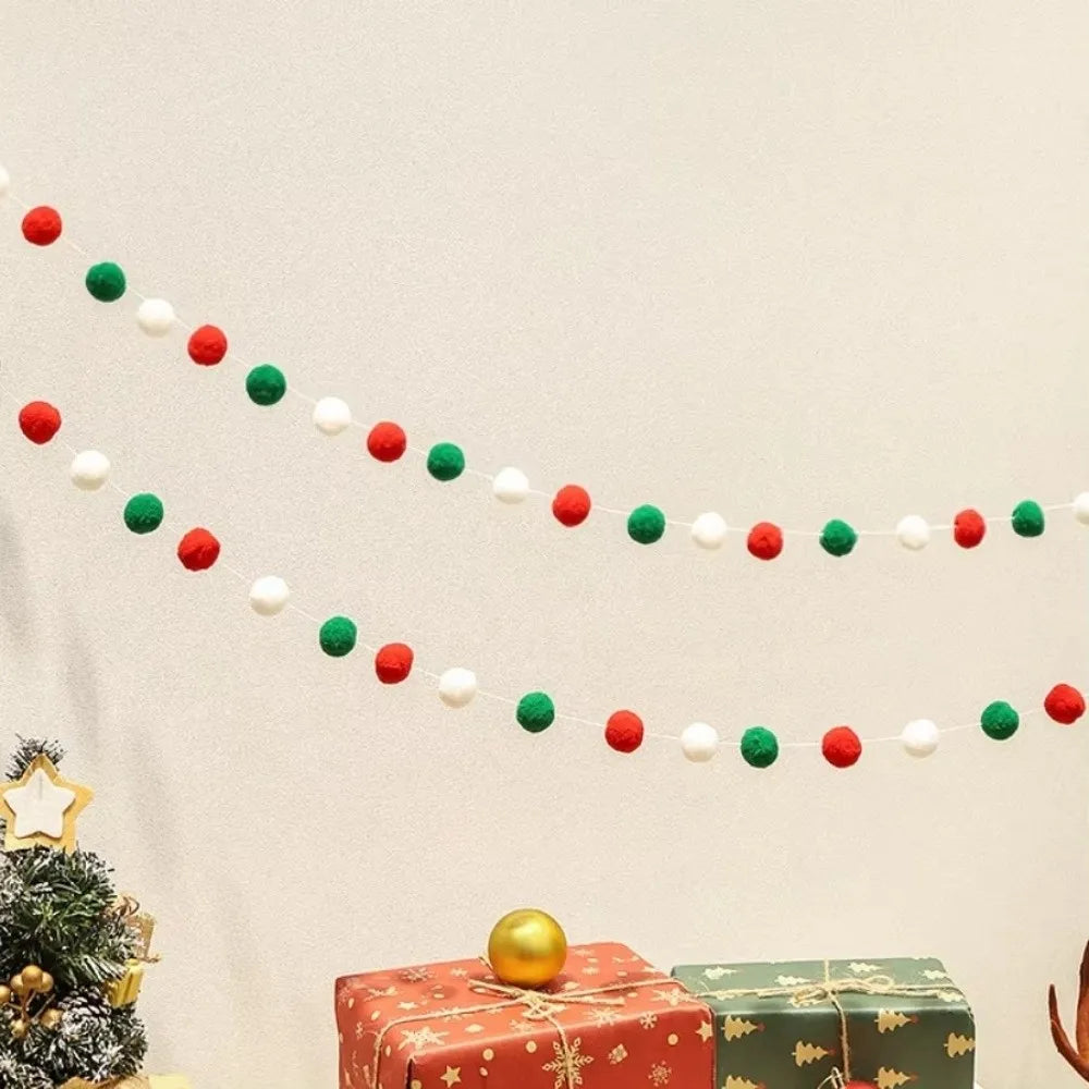 Felt Ball Pompom Garland String Banner – Colorful Wall Decor