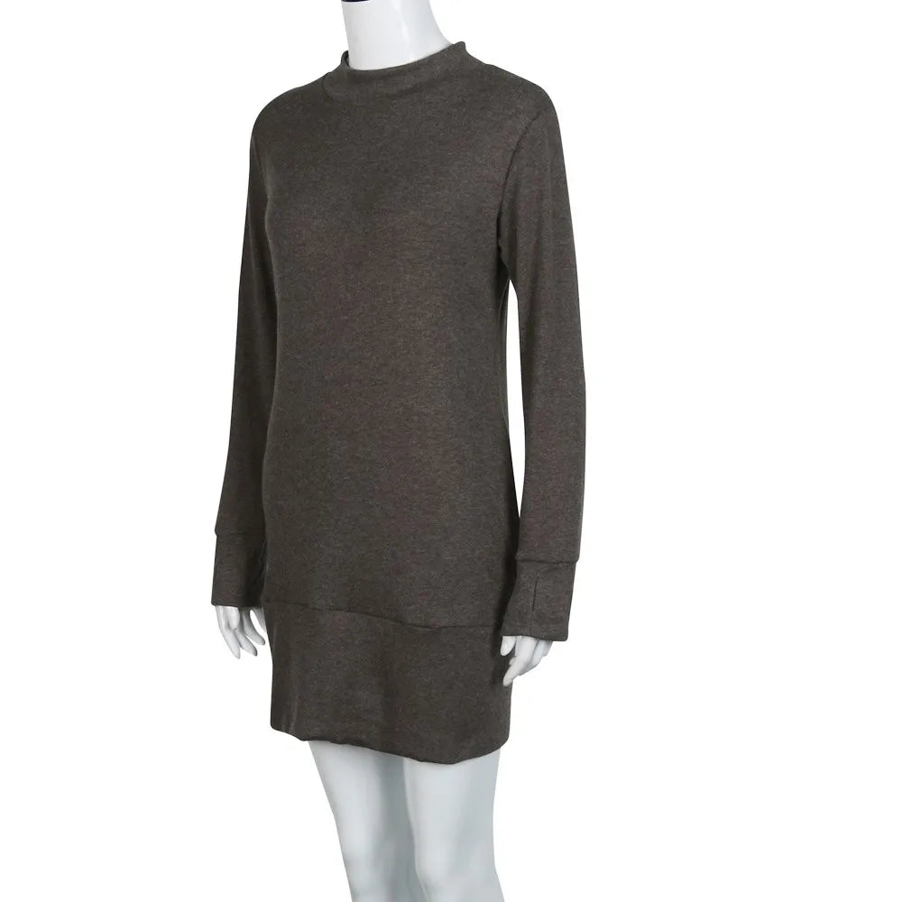 Women's Long Sleeve Bodycon Mini Dress – A-Line Knit Style