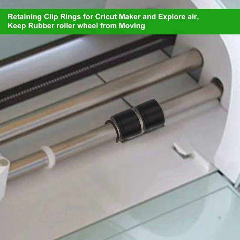 Cricut Maker Rubber Roller & Retaining Clip Ring Replacement Kit