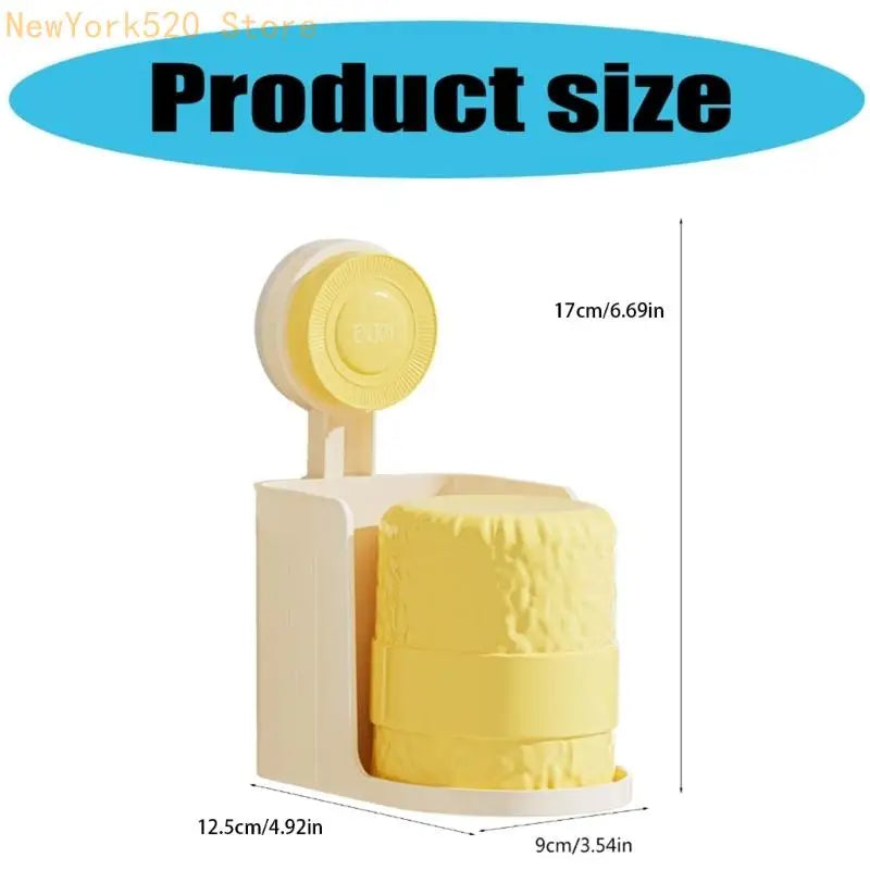 Wall Mounted Toothbrush Holder Suction Cup & Drainage Tray