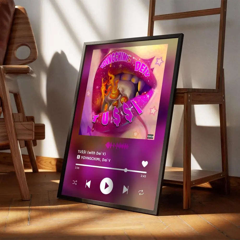 YOVNGCHIMI Rap Music Poster Waterproof Wall Art Sticker