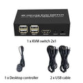2-Port 4K HDMI KVM Switch 2x1 USB 2.0 Desktop Controller