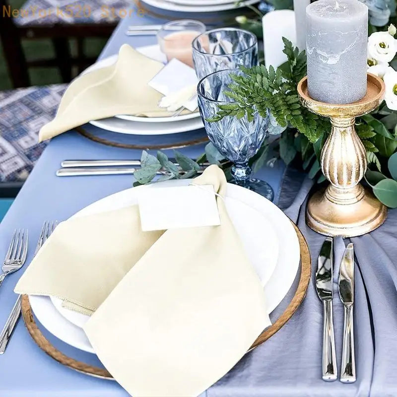 12-Pack Satin Cloth Table Napkins 50cm – Elegant Reusable Set